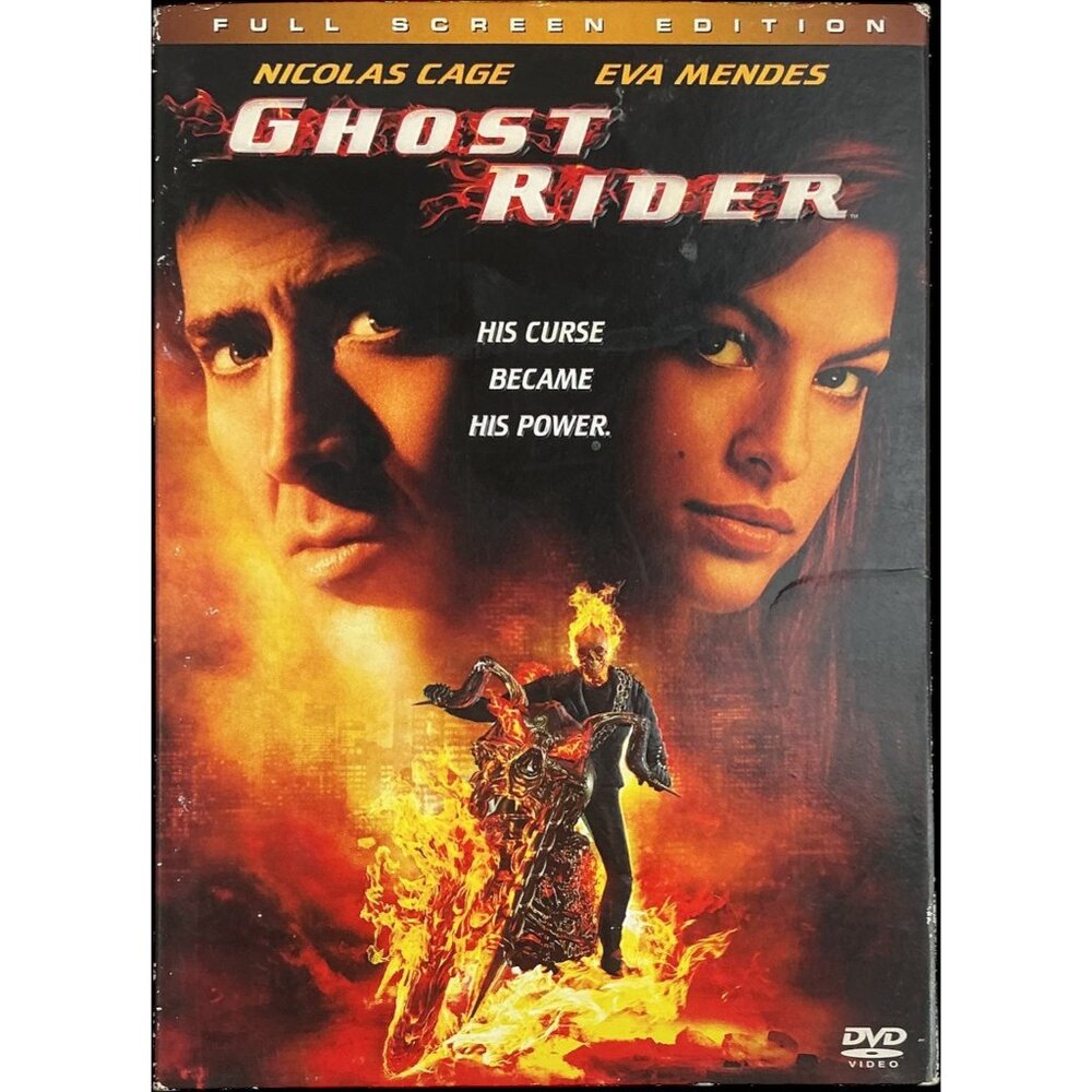 Ghost Rider (DVD, 2007) Full Screen Nicolas Cage Eva Mendes Action Like New